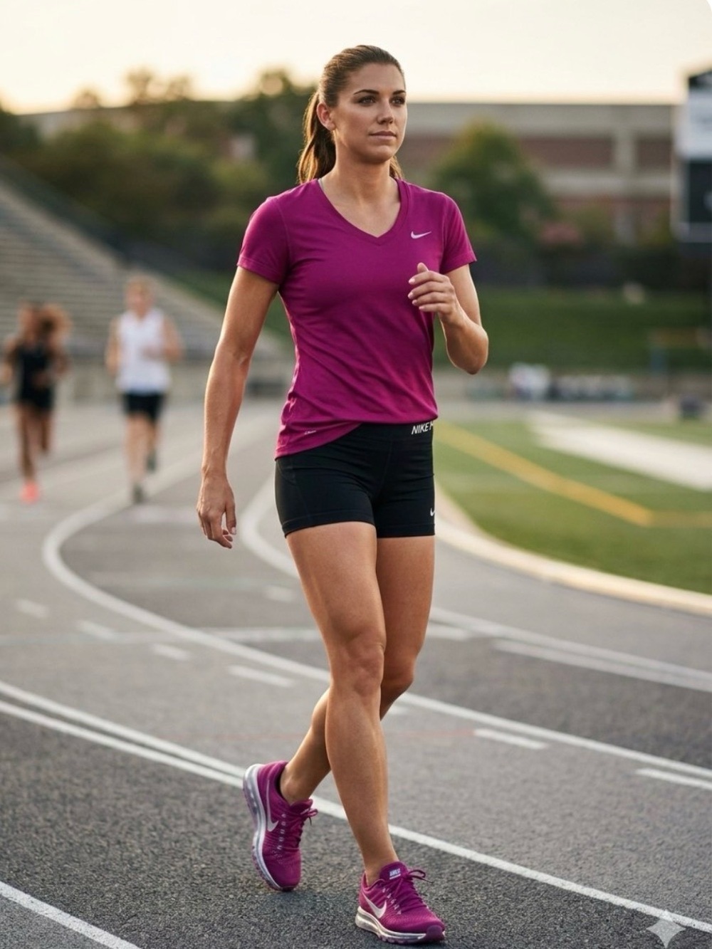 Nike Pro Dri-FIT V-Neck Short Sleeve Top V-Neck Short Sleeve Athletic Tee Pink